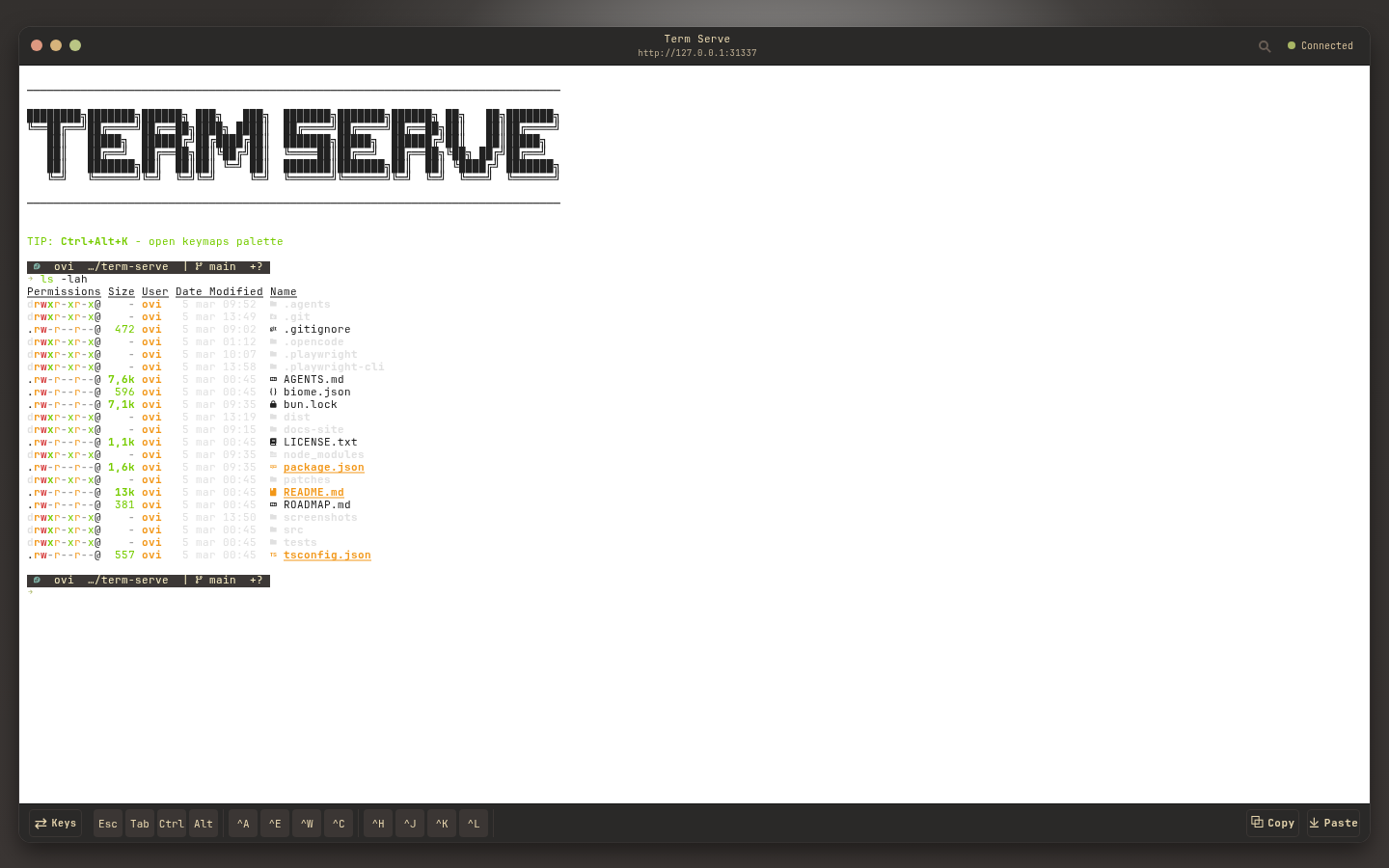 min-light theme screenshot